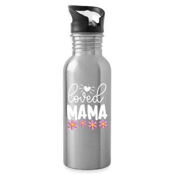 Geliebte Mama - Trinkflasche mit integriertem Trinkhalm - Lightsilver - Rechts