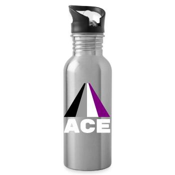 Asexual, asexuality, ace - Water bottle with straw - silver - Right