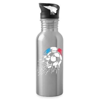 Logo de l’explosion du ballon de l’équipe de France - Gourde avec paille intégrée - argent clair - Droite