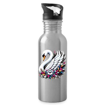 Swan - Water bottle with straw - silver - Right