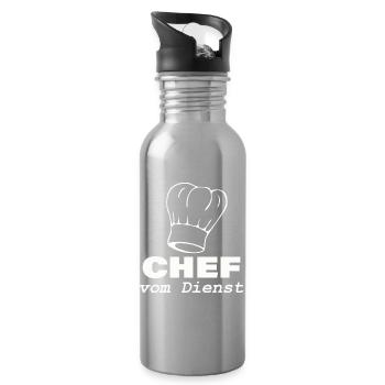 CHEF on duty - Water bottle with straw - silver - Right