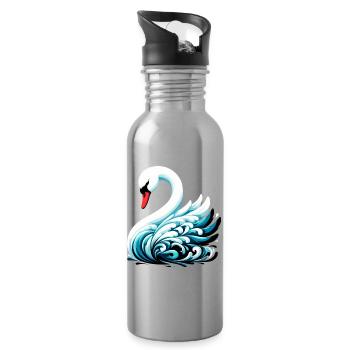 Swan - Water bottle with straw - silver - Right