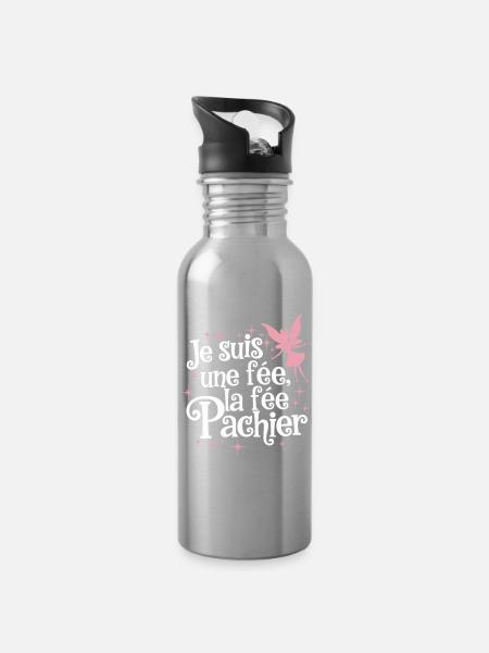 Je Suis Une Fee La Fee Pachier - Gourde avec paille intégrée - argent clair