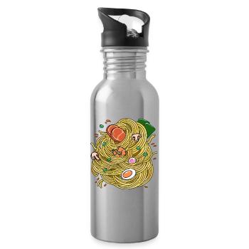 Ramen!! - Water bottle with straw - silver - Right