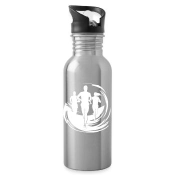 Runner Drawing - Water bottle with straw - silver - Right