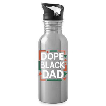 T-shirt audacieux noir de conception graphique de papa - Gourde avec paille intégrée - argent clair - Droite
