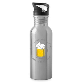Nich lang schnacken - cup in'n neck - Water bottle with straw - silver - Right
