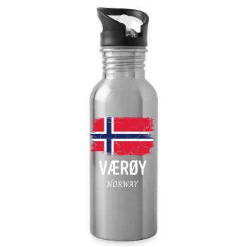 VÆRØY - Water bottle with straw - silver - Right