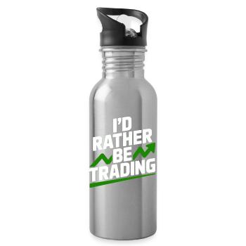 Ich würde lieber handeln - Trinkflasche mit integriertem Trinkhalm - Lightsilver - Rechts