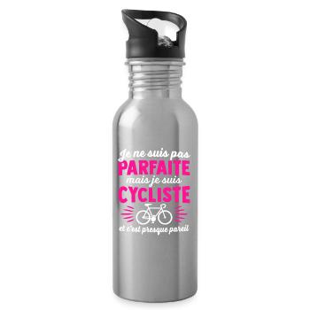Ich bin Radfahrer und es ist fast dasselbe - Trinkflasche mit integriertem Trinkhalm - Lightsilver - Rechts