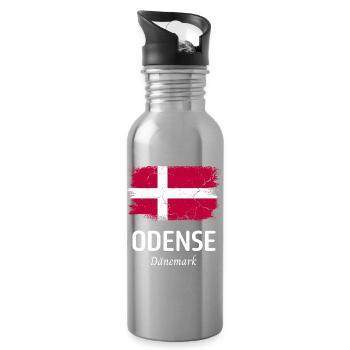 Odense - Water bottle with straw - silver - Right
