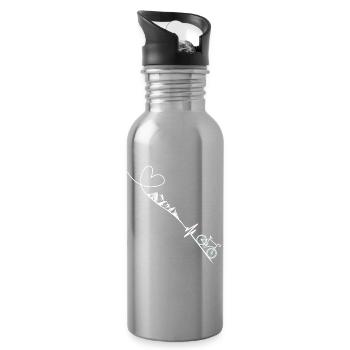 Vélo Montagnes Battement de cœur - Gourde avec paille intégrée - argent clair - Droite