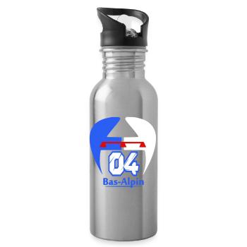 Bas-Alpine logo - Water bottle with straw - silver - Right