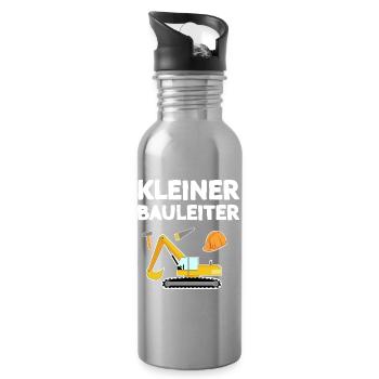 Kleiner Bauleiter Kinder Design - Trinkflasche mit integriertem Trinkhalm - Lightsilver - Rechts