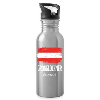 Großglockner - Trinkflasche mit integriertem Trinkhalm - Lightsilver - Rechts