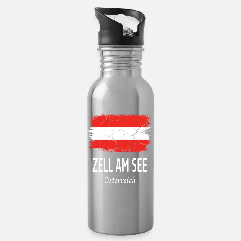 Zell am See - Water bottle with straw - silver
