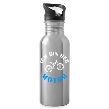 JE SUIS LE MOTEUR Gravel Bike Gravek Bike Rider - Gourde avec paille intégrée - argent clair - Droite