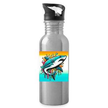 Hai - Trinkflasche mit integriertem Trinkhalm - Lightsilver - Rechts