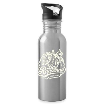 Kraichgau Skyline Bad Rappenau Illustration - Trinkflasche mit integriertem Trinkhalm - Lightsilver - Rechts