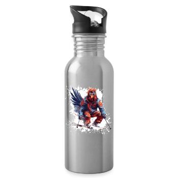 Hahn Ski Skifahren - Trinkflasche mit integriertem Trinkhalm - Lightsilver - Rechts