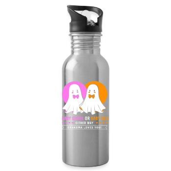 Halloween Gender Reveal - Water bottle with straw - silver - Right