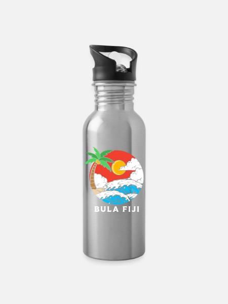 Fiji - Trinkflasche mit integriertem Trinkhalm - Lightsilver