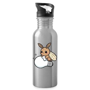 Moth Polishes Lamp - Water bottle with straw - silver - Right