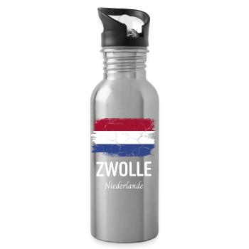 Zwolle - Trinkflasche mit integriertem Trinkhalm - Lightsilver - Rechts
