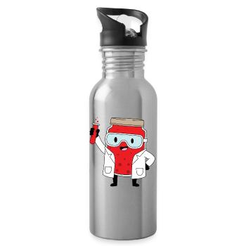 Lab Hero Jam Bottle Cartoon - Water bottle with straw - silver - Right