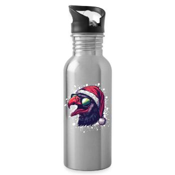 Harpyie Vogel Weihnachten Lustig Adler - Trinkflasche mit integriertem Trinkhalm - Lightsilver - Rechts