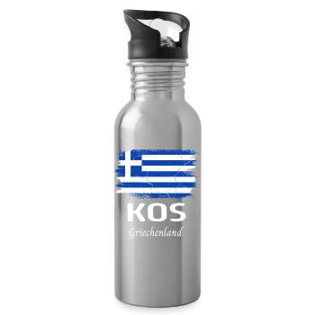 Kos - Water bottle with straw - silver - Right