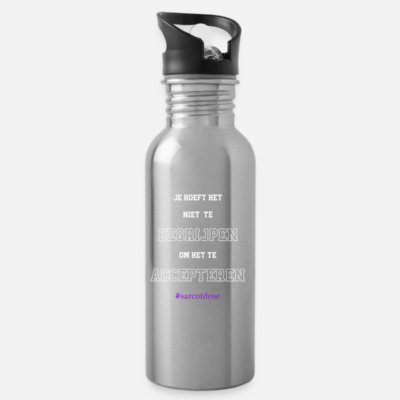 Akzeptanz von Sarkoidos - Trinkflasche mit integriertem Trinkhalm - Lightsilver
