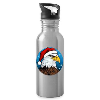 Adler Weihnachtsmann - Trinkflasche mit integriertem Trinkhalm - Lightsilver - Rechts