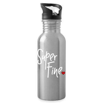 Super Fine for Hotter Mama Hot Girls - Water bottle with straw - silver - Right
