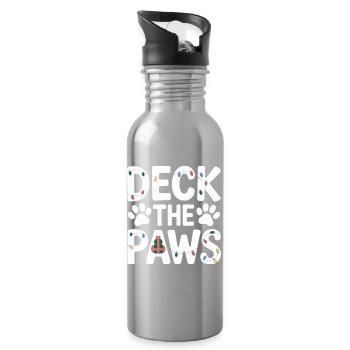 Fête de Noël Deck the Paws - Gourde avec paille intégrée - argent clair - Droite