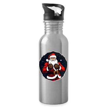 Weihnachten Fighter - Trinkflasche mit integriertem Trinkhalm - Lightsilver - Rechts