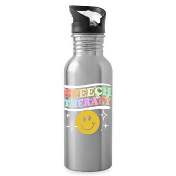 Logopädie Sprachtherapeut Logopäde - Trinkflasche mit integriertem Trinkhalm - Lightsilver - Rechts