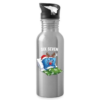 67 Six Seven Memes Christmas Pajamas - Water bottle with straw - silver - Right