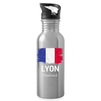 Lyon - Gourde avec paille intégrée - argent clair - Droite