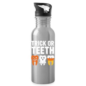 Trick or Teeth: Halloween Teeth Trio - Water bottle with straw - silver - Right