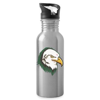 Eagle Head - Water bottle with straw - silver - Right
