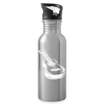 Ukulele Skizze - Trinkflasche mit integriertem Trinkhalm - Lightsilver - Rechts