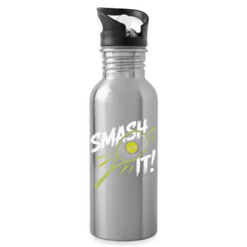 Ich kann kein Padel haben - Trinkflasche mit integriertem Trinkhalm - Lightsilver - Rechts