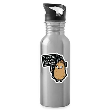 I Have No Idea What I'm Doing – Confused Kar - Water bottle with straw - silver - Right
