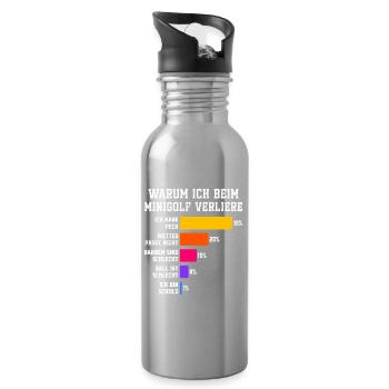 warum ich beim minigolf verliere minigolfer - Trinkflasche mit integriertem Trinkhalm - Lightsilver - Rechts