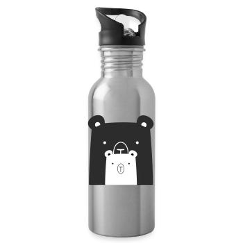 Bear Bear Polar Bear Brown Bear I Gift Idea - Water bottle with straw - silver - Right