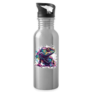  Gecko Spritzer - Trinkflasche mit integriertem Trinkhalm - Lightsilver - Rechts