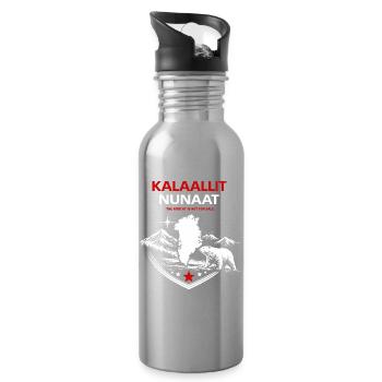 Kalaallit Nunaat - Grönland Natur & Protest Motiv - Trinkflasche mit integriertem Trinkhalm - Lightsilver - Rechts