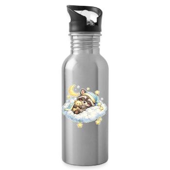 Baby_Oskar-_Mond_-_Sterne - Trinkflasche mit integriertem Trinkhalm - Lightsilver - Rechts