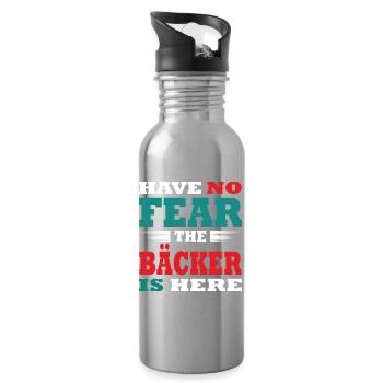 Have no Fear the Baker is here Outfit - Water bottle with straw - silver - Right